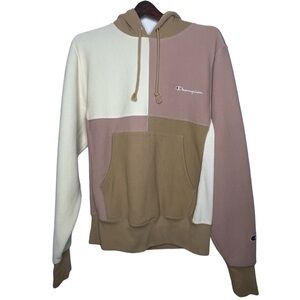 Champion tricolor hoodie tan/pink/cream